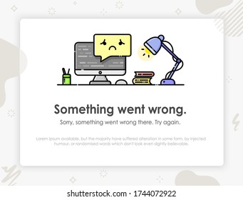 Error page. Page not found. Something went wrong. Template design for error message. Flat design modern vector illustration concept.