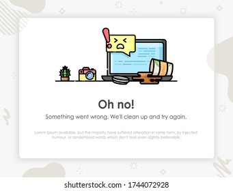 Error page. Page not found. Something went wrong. Template design for error message. Flat design modern vector illustration concept.