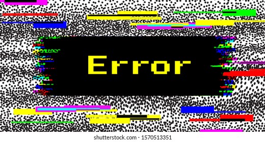error page not found. vector glitch illustration. retro concept.