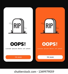 Error Page with RIP Tombstone