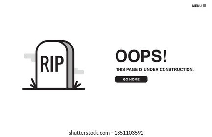 Error Page with RIP Tombstone
