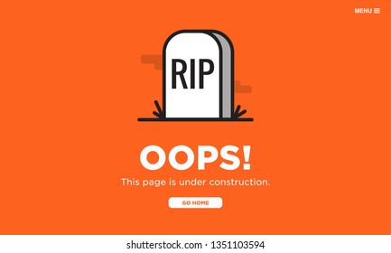 Error Page with RIP Tombstone