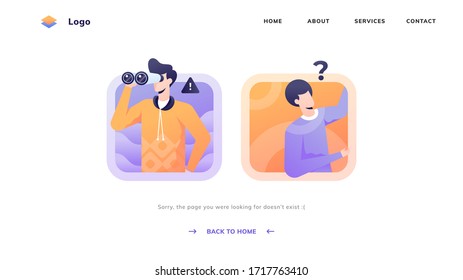 Error Page Screen Illustration Concept, can be use for website, landing page, web, app, and banner.