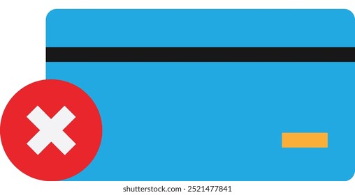 Error Payment Card Icon Vector Flat Illustration