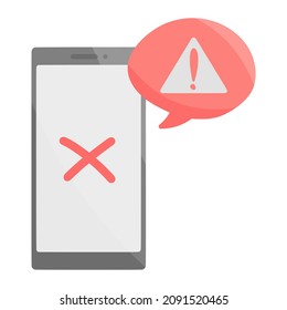error phone for cybercrime color illustration