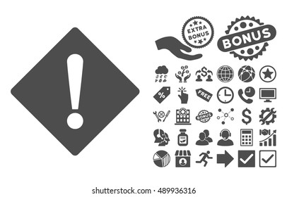 Error pictograph with bonus images. Vector illustration style is flat iconic symbols, gray color, white background.