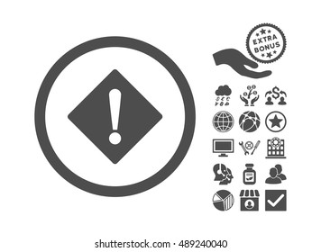 Error pictograph with bonus pictures. Vector illustration style is flat iconic symbols, gray color, white background.