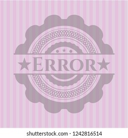 Error pink emblem. Vintage.