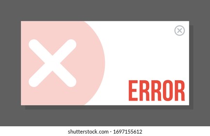error pop-up box with cross symbol