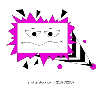 Error popup - colorful flat design style illustration with linear elements. A purple colored composition with sad file. Problem, malware, notification, defect, browser and computer technology idea