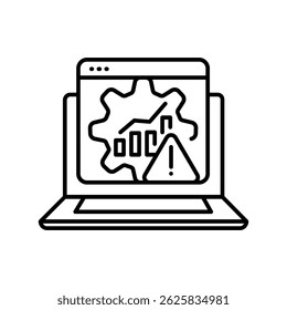 Error prediction system black line icon for digital and print projects.  Minimal clean icons for apps and websites. Modern simple icons for UI UX and branding