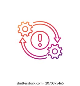 error in process, operations line icon