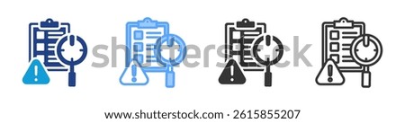 Error Proofing icon set multiple style collection