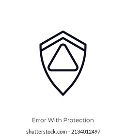 Error With Protection icon. Outline style icon design isolated on white background