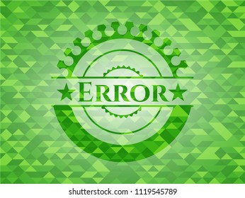 Error realistic green mosaic emblem