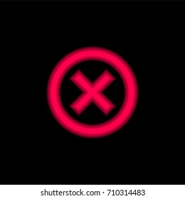 Error red glowing neon ui ux icon. Glowing sign logo vector
