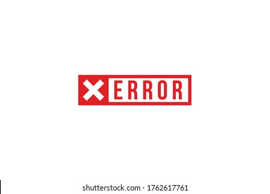 error red sign or label vector illustration in flat style design.Isolated on background.