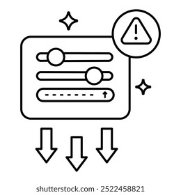 Error Reduction Icon. Representing AI Error Minimization. System Debugging. Fault Correction. System Optimization. Vector Editable icon.