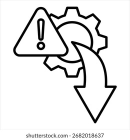 Vector de ilustración de icono de contorno de reducción de errores