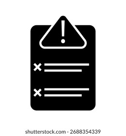 Error report, failed test icon vector illustration, pictogram isolated on white background. color editable	

