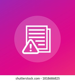 Error report, failed tests icon, vector