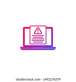 Error report icon with laptop
