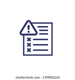 Icono de informe de errores en blanco