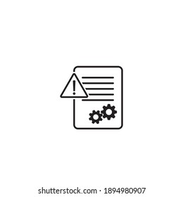 Icono de informe de error sobre fondo blanco