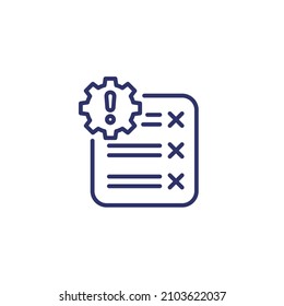 Error report line icon, vector