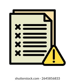 Cor da estrutura de tópicos do Relatório de Erros, ícone de mini ilustração. use para desenvolvimento de conceito moderno, impressão, interface do usuário, kit UX, Web e aplicativo. Vetor relacionado com gestão de riscos, negócios, finanças.

