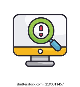 Error Research vector Filled Outline Icon Design illustration on White background. EPS 10 File 