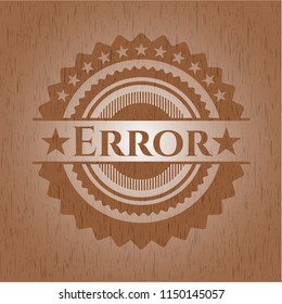 Error retro style wooden emblem