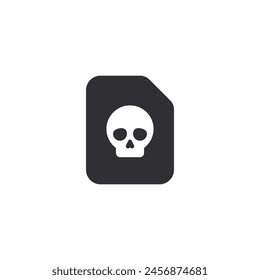 Error. Risk sign. Alert sign. Dangerous file. Instruction. Biolab file. File icon. Skull icon. Threat of poisoning. Damaged doc. Infected file. Virus protection. Dangerous letter. Document sign.