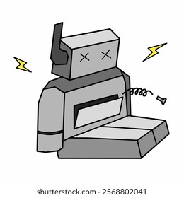 the error robot, illustration vector graphic. need maintenance