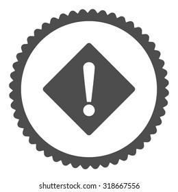 Error round stamp icon. This flat vector symbol is drawn with gray color on a white background.