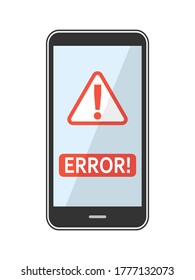 Pantalla de error de pago sin efectivo por smartphone