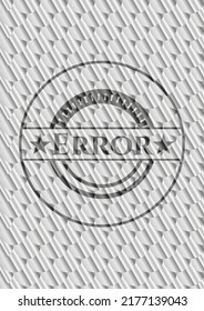 Fehler glänzendes silbernes Emblem. Skaliert Muster. Vektorgrafik. Detaillierte Angaben. 