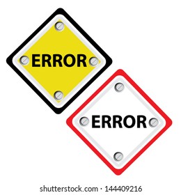 Error sign white background. Vector