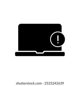 Símbolo de erro no ícone do laptop no plano de fundo transparente
