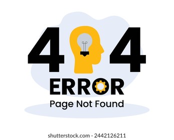 Error system settings without internet access connected, vector illustration 404 page not found.