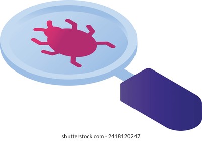 Error Tracing isometric Concept, Spyware Scanning Sign stock illustration, Malware Virus Scan Vector Icon Design, Cloud computing and Internet hosting services Symbol, Bug Finder Sign