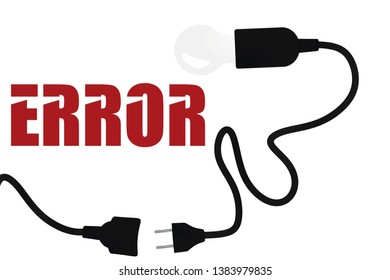 Error. Unplagged cable. vector illustration