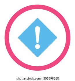 Error vector icon. This rounded flat symbol is drawn with pink and blue colors on a white background.