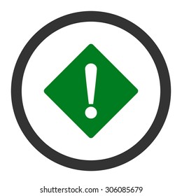 Error vector icon. This rounded flat symbol is drawn with green and gray colors on a white background.