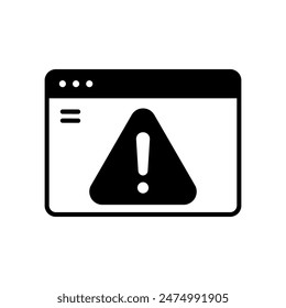 Error warning icon on website page
