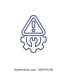 error warning line icon with gear
