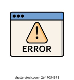 Janela Pop-Up Aviso De Erro - Ilustração De Vetor Simples