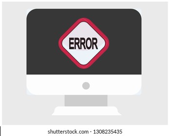  error warning sign . Illustration on white isolated background.error sign warning window pop up. Isolated on white background