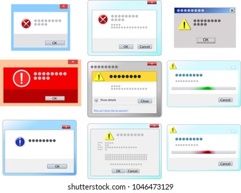 Error warning window set