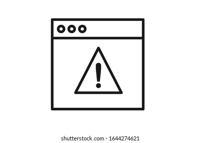 Icono de línea de página web de error